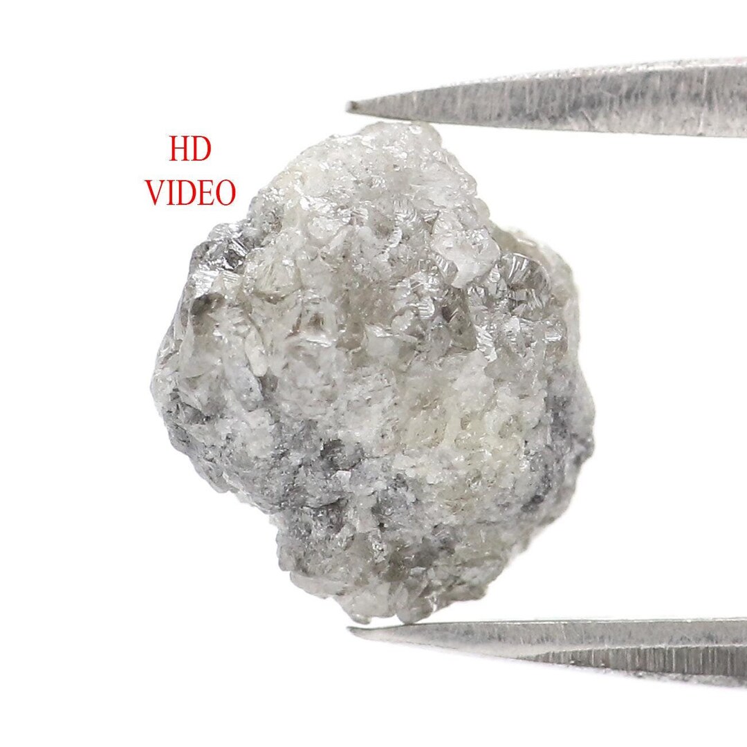 3.14 CT Natural Loose Rough Shape Diamond Grey Color Rough Cut Diamond ...