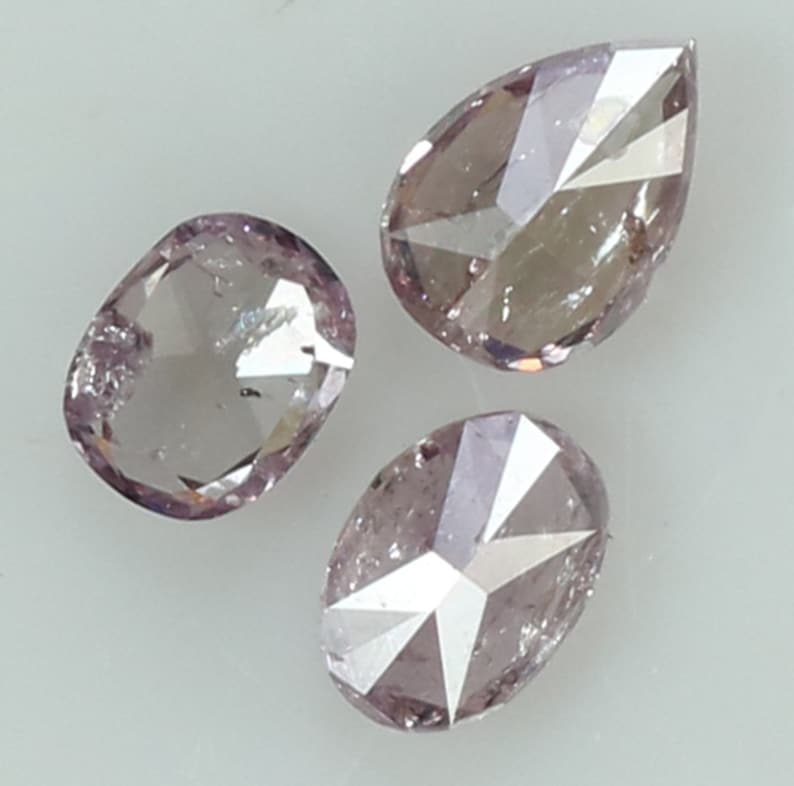 Natural Loose Diamond Mix Shape Pink Color I3 Clarity 3 Pcs 0.34 Ct L7499