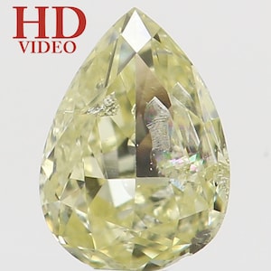 Natural Loose Diamond Pear Yellow Color SI1 Clarity 4.30 MM 0.17 Ct KR1409