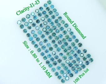 Natural Loose Diamond Brilliant Round Fancy Blue Color I1-I3 Clarity 100% Real Diamond 100 Pcs Q21
