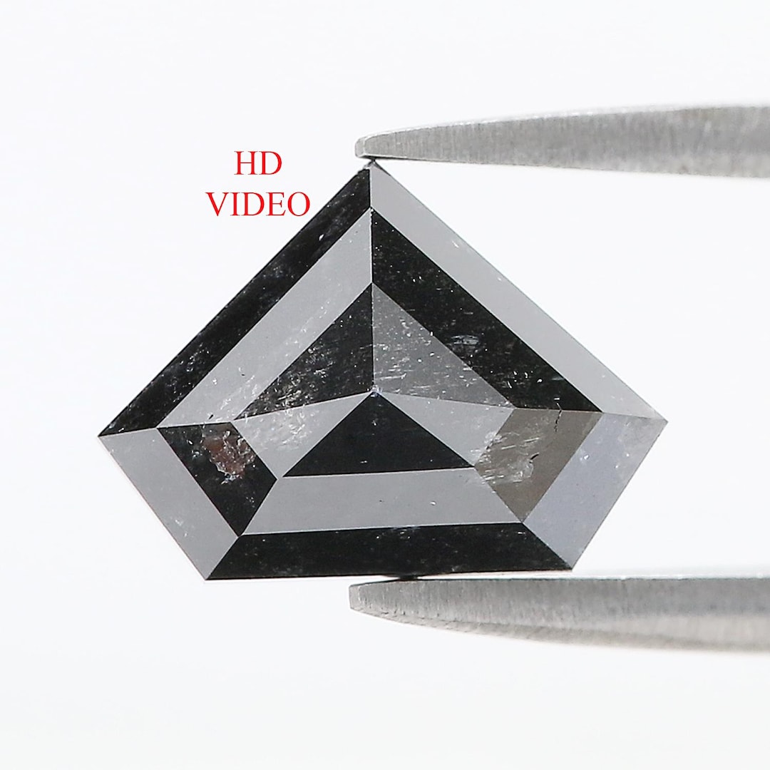 3.03 Ct Natural Loose Shield Shape Diamond Salt and Pepper Shield Cut ...
