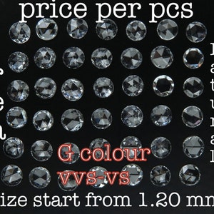 Natural Loose Diamond Round Rose Cut G H White Color VS1 VVS1 Clarity REAL Diamond 1.20 to 3.00 MM 2 pcs lot Q17