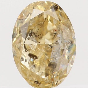 Natural Loose Diamond Oval Orange Yellow Color I1 Clarity 4.40 MM 0.26 Ct KR797