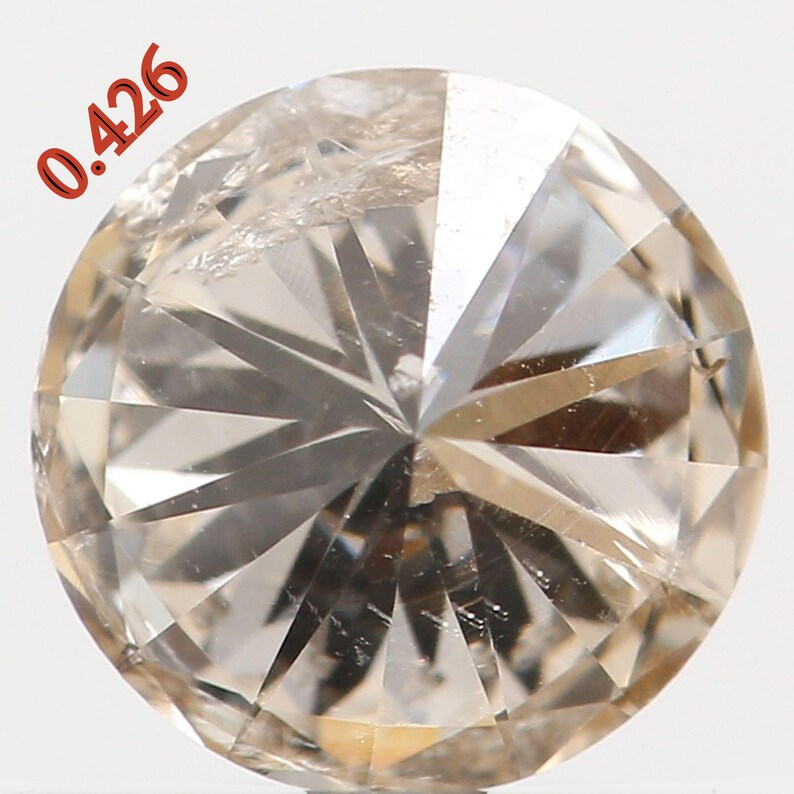 Natural Loose Diamond Round Brown Color SI2 Clarity 4.90 MM 0.426 Ct L5254
