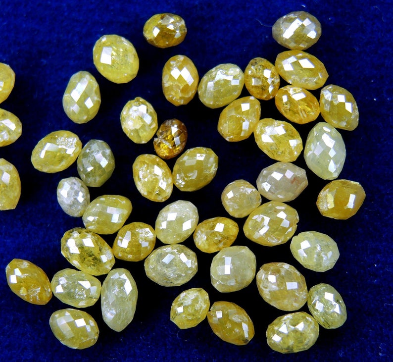 Natural loose Diamond Long Drilling Egg Shape Fancy Yellow Color I3 Clarity 1.00 Ct Lot Q56