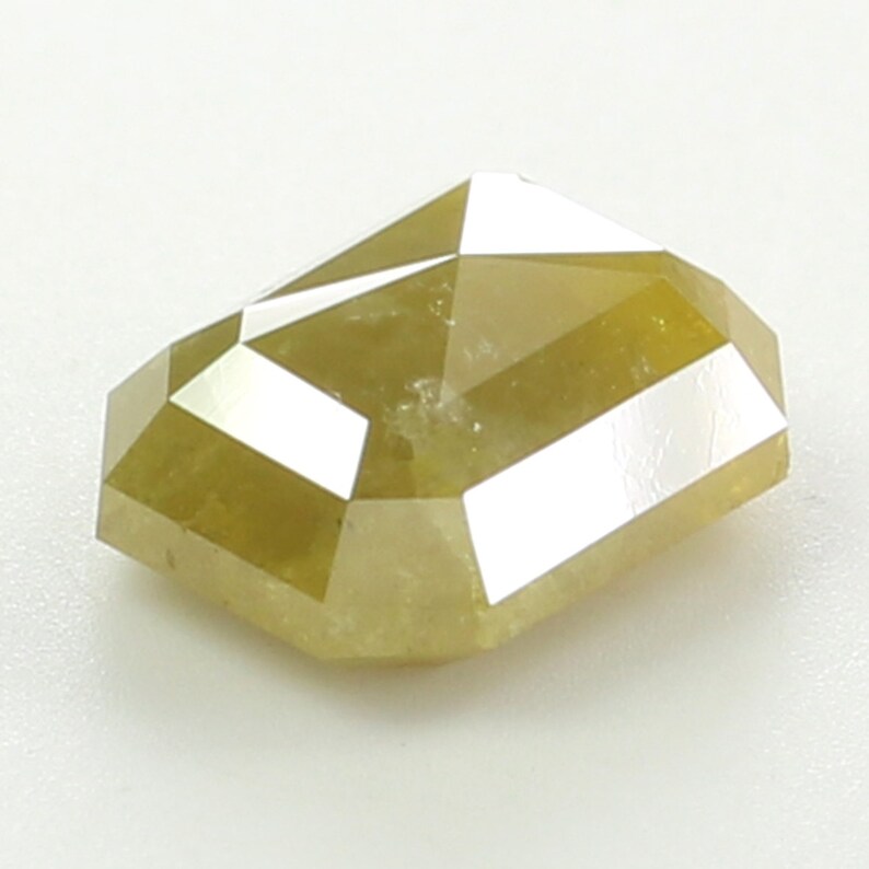 1.85 Ct Natural Loose Diamond Grey Yellow Color Diamond Emerald Cut Diamonds Radiant Diamond L9474 Rose Cut Rustic Diamond