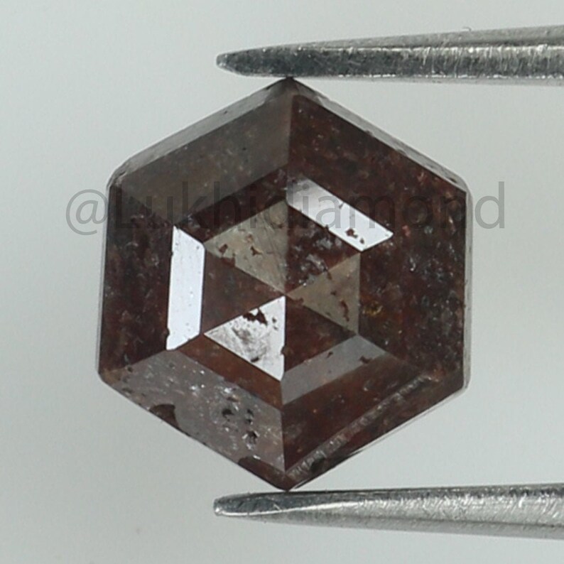 2.14 Natural Loose Diamond Hexagon Brown Color I3 Clarity 7.80 MM KR2102