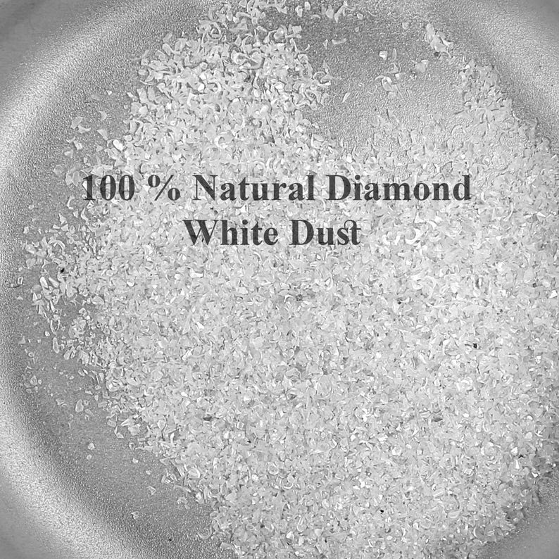 Polvere di diamante bianco naturale da 10 CT, scaglie sfaccettate, polvere frantumata, diamante naturale sfuso per la creazione di gioielli, intarsi, resina, forniture artistiche e artigianali Q93 immagine 1