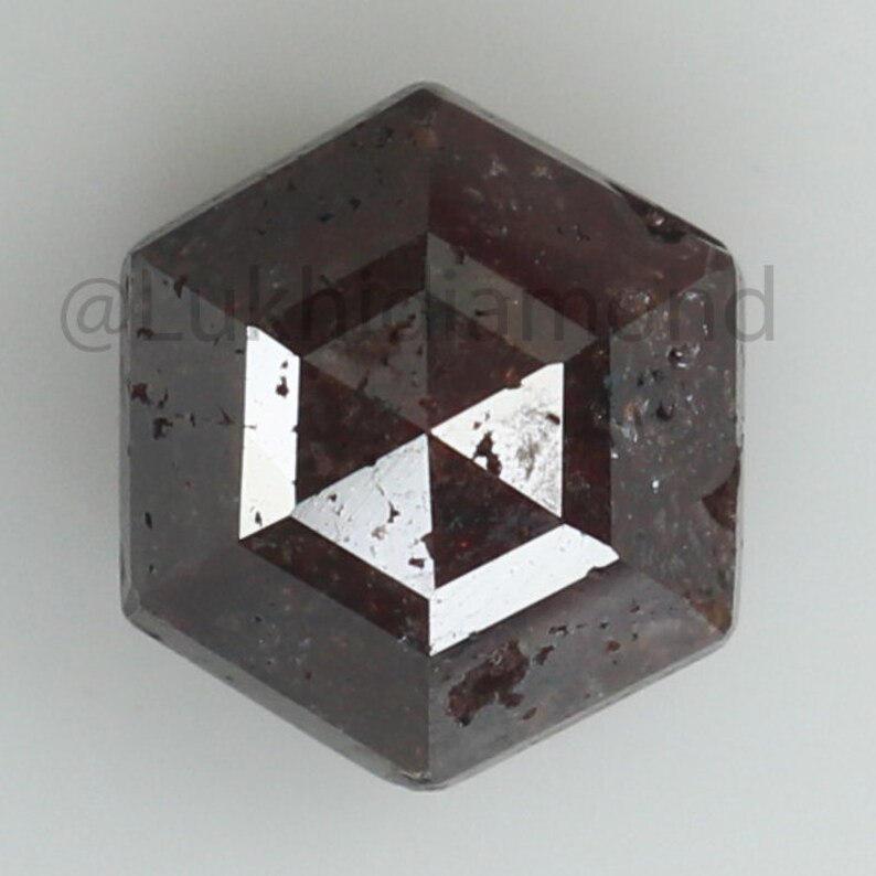 2.14 Natural Loose Diamond Hexagon Brown Color I3 Clarity 7.80 MM KR2102