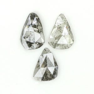 1.06 Ct Natural Loose Slice Shape Diamond Salt And Pepper Slice Cut Diamond 6.60 MM Natural Black Grey Diamond Irregular Cut Diamond KQ2423