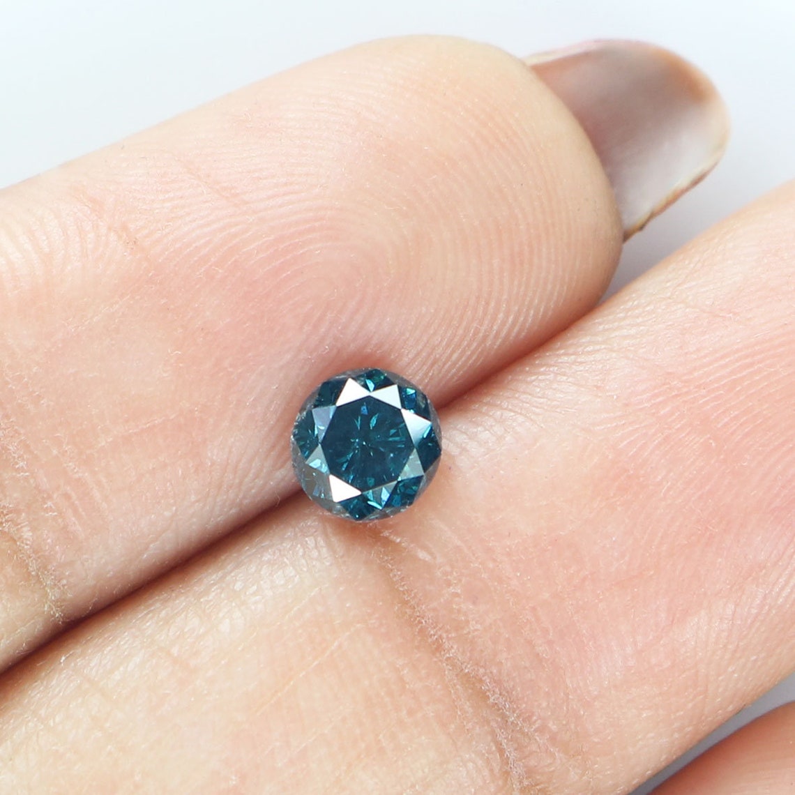 0.52 Ct Natural Loose Diamond Round Blue Color I3 Clarity 4.90 Etsy