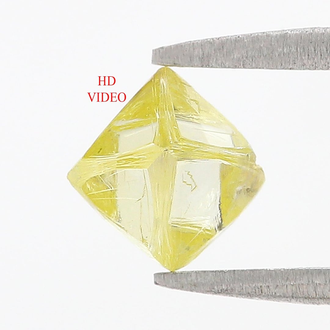 1.30 CT Natural Loose Rough Shape Diamond Yellow Color Rough Cut ...
