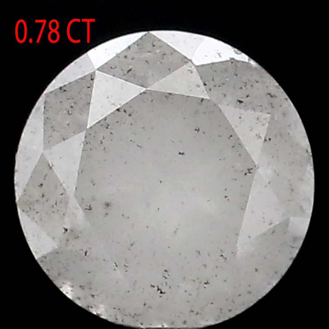 0.78 Ct Natural Loose Diamond Round Milky Grey Color I3 Etsy