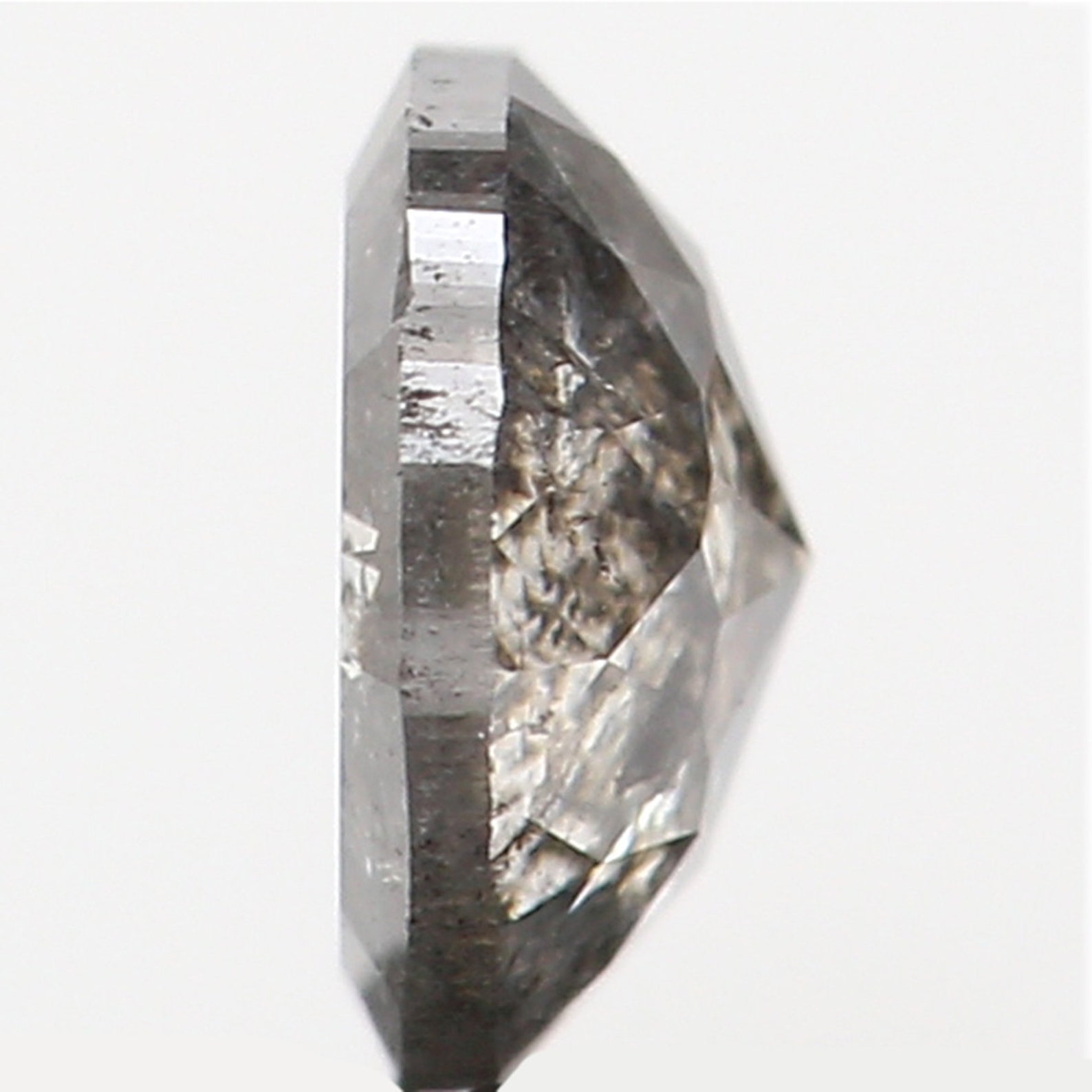 0.57 Ct Natural Loose Diamond Round Rose Cut Diamond Black Etsy