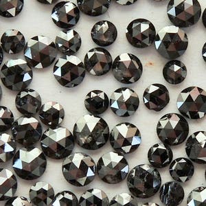 Natural Loose Diamond Old Rose Cut Black Color 2nd Number 1.00 to 2.60 MM Q37