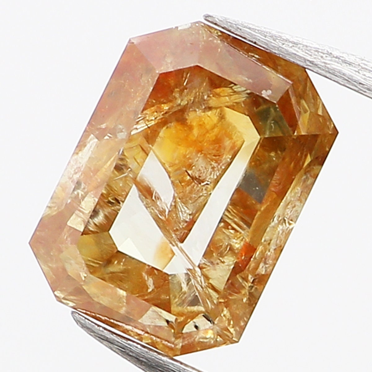 0.75 Ct Natural Loose Diamond Emerald Cut Diamond Yellow Etsy