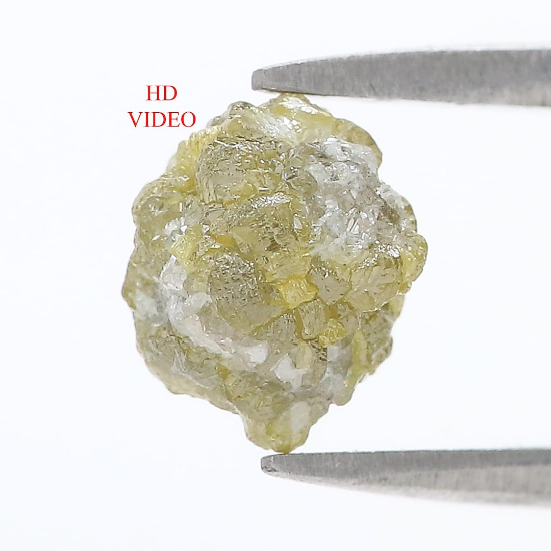 3.00 CT Natural Loose Rough Shape Diamond Yellow Color Rough Uncut ...