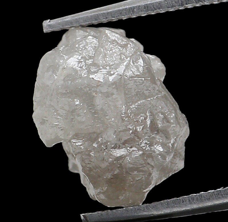 Carat Q96 Natural Loose Diamonds Raw Rough Silver Gray I3 Clarity 1 Pcs 1.50