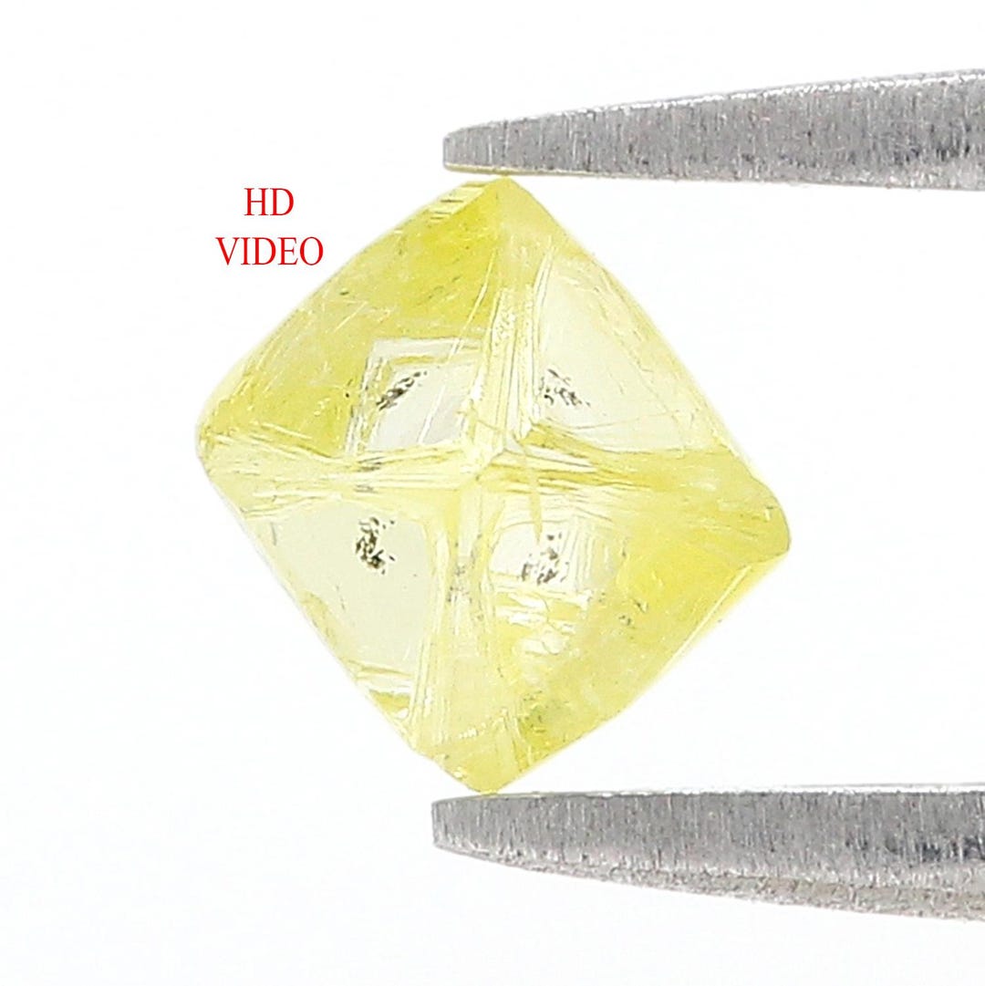 1.28 CT Natural Loose Rough Shape Diamond Yellow Color Rough Cut ...