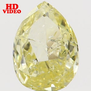 Natural Loose Diamond Pear Yellow Color SI2 Clarity 4.40 MM 0.21 Ct L6444