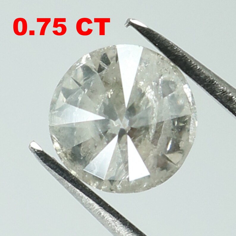 0 75 Ct Natural Loose Diamond Round H Color I3 Clarity 5 20 MM Etsy