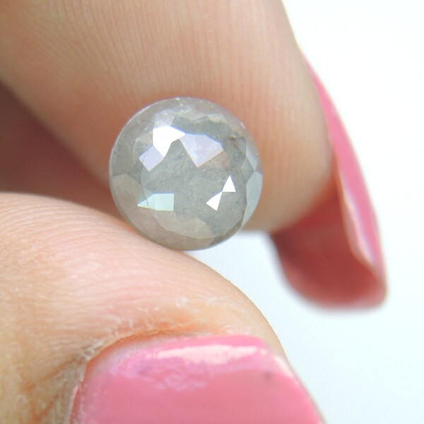 1.61 ct Natural Loose Diamond Rose Cut Round Shape Gray Color