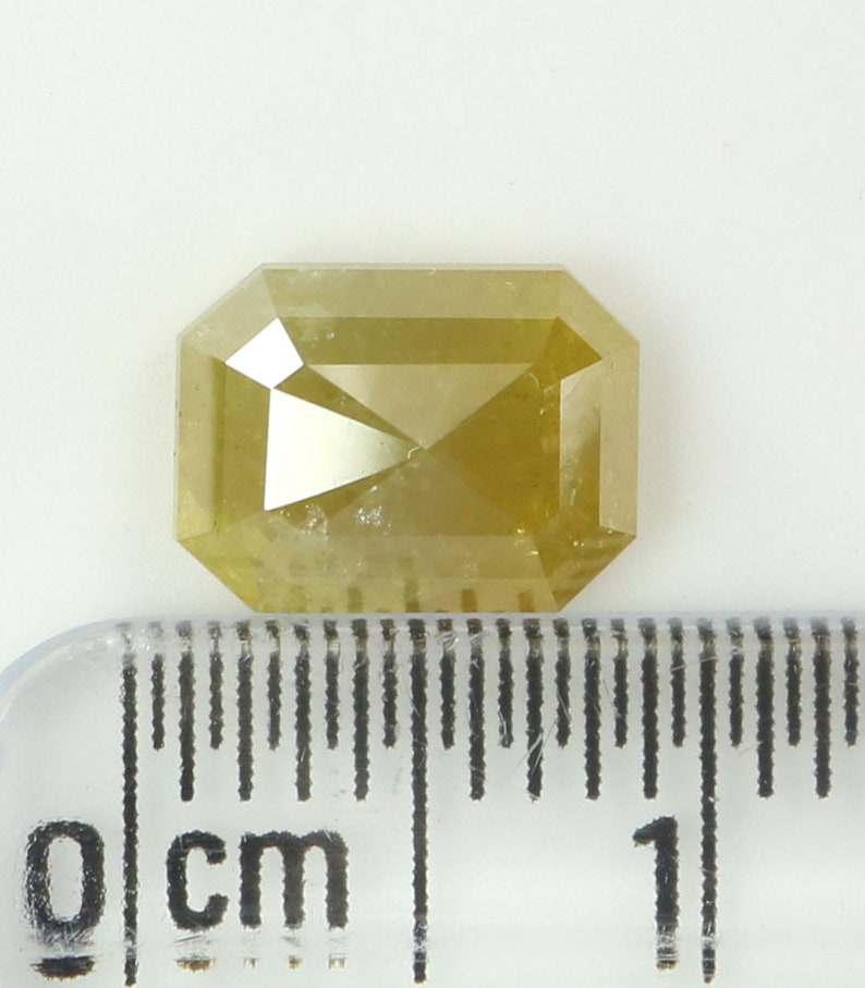 1.85 Ct Natural Loose Diamond Grey Yellow Color Diamond Emerald Cut Diamonds Radiant Diamond L9474 Rose Cut Rustic Diamond