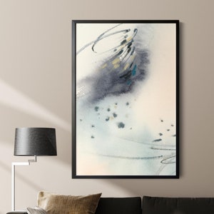 Minimalist Abstract Canvas Wall Print, Neutral Pastel Colors Watercolor Painting, Large Wall Decor, Abstract Print on Canvas, Abstract Art