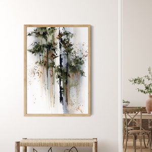 Tree Canvas Wall  Print, Nature Wall Art, Forest Painting, Tree Canvas Art, Pine Trees, Evergreen Art, Woodland Art, Nature Wall Decor