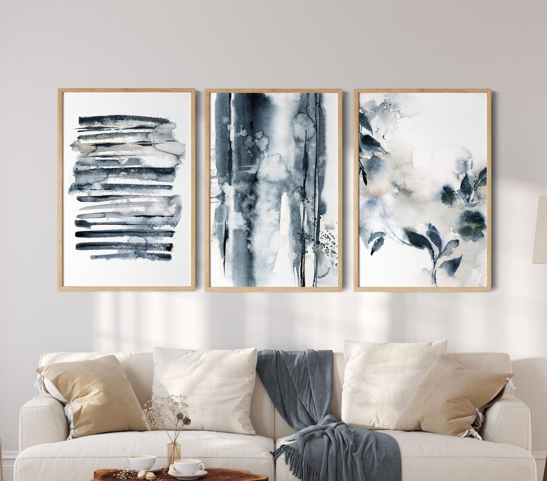 Abstract Canvas Prints Set of 3 Canvas Print, Abstract Watercolor Art ...