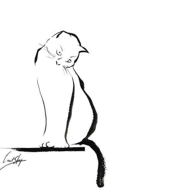 Dessin De Ligne Original De Chat Dessin Minimaliste De Ligne Etsy Dessin De Ligne Original De Chat Dessin Minimaliste De Ligne Etsy