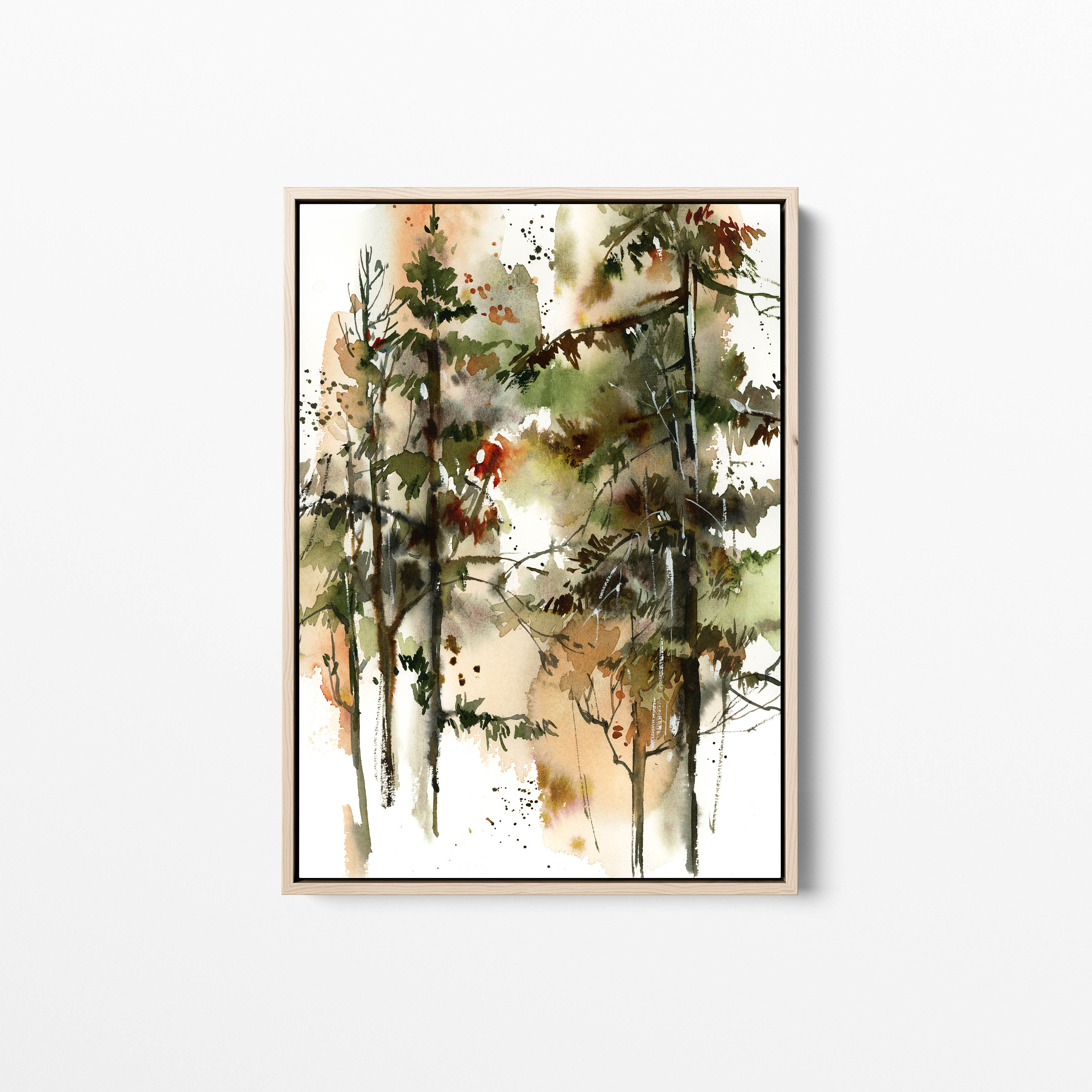 Pine Tree Forest Canvas Print Wall Art, Nature Wall Decor, Green Forest ...