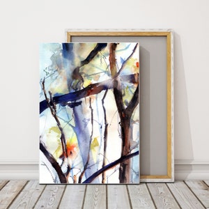 Trees Painting Canvas Art Print, Landscape Nature Wall Art, Print in Canvas Nature Abstract Art, Large Wall Prints, Forest Wall Hanging Art