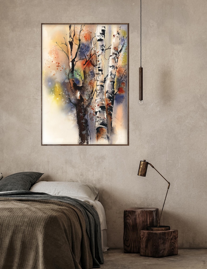Birch Trees Canvas Print, Nature Wall Art Print, Forest Wall Decor Art ...