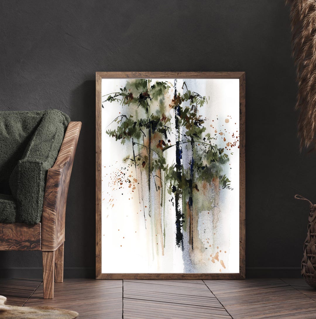 Tree Canvas Print, Nature Wall Art Print, Forest Tree Canvas Art, Pine ...