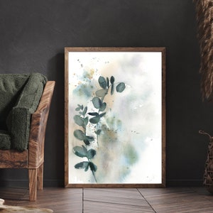 Eucalyptus Leaf Fine Art Print, Greenery Botanical Canvas Art Print, Green Wall Art, Framed Canvas Prints Wall Decor, Nature Print on Canvas