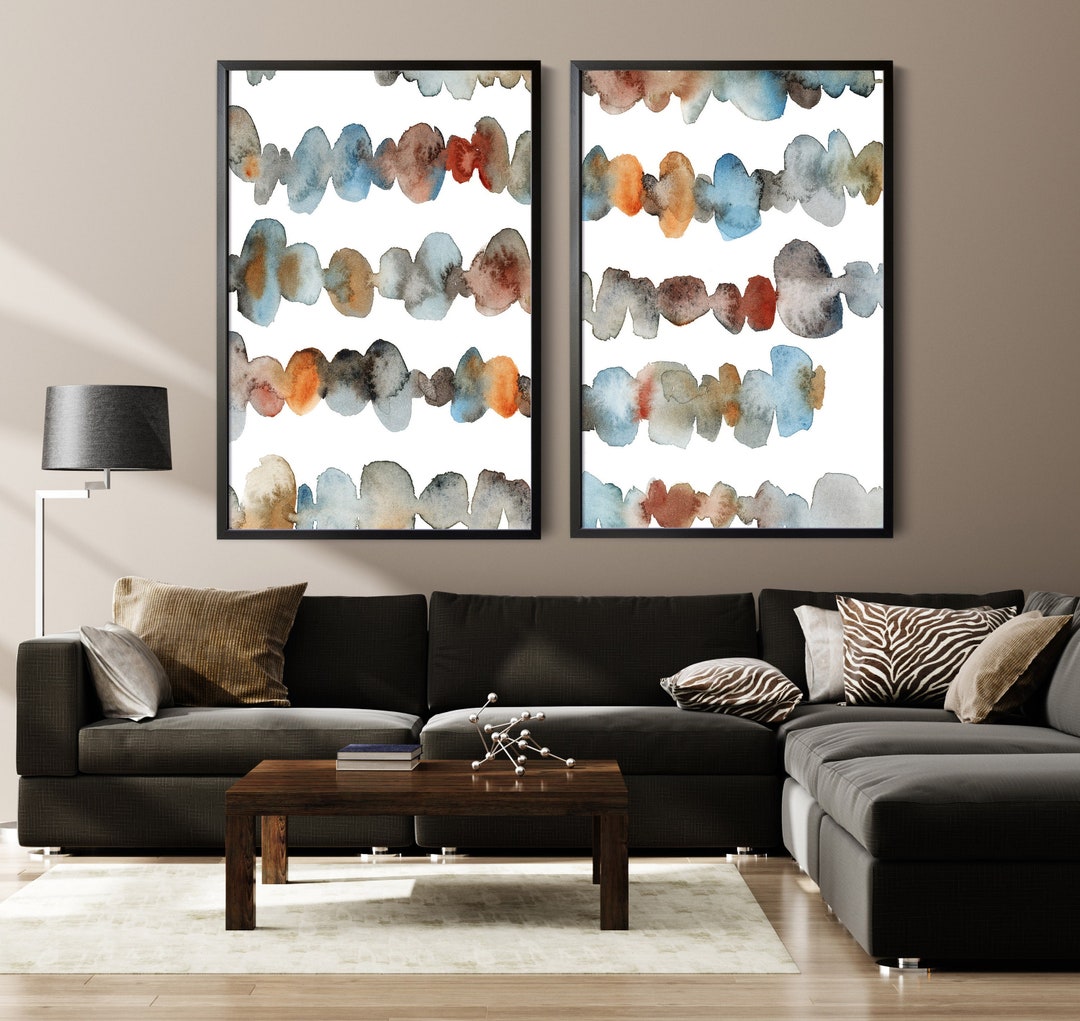 Abstract Paintings 2 Pieces Wall Art, Abstract Fine Art Prints, Set of