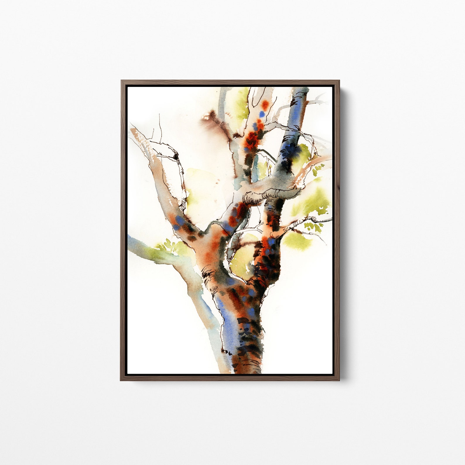 Colorful Tree Canvas Art Print Wall Decor - Tree Watercolor Painting ...