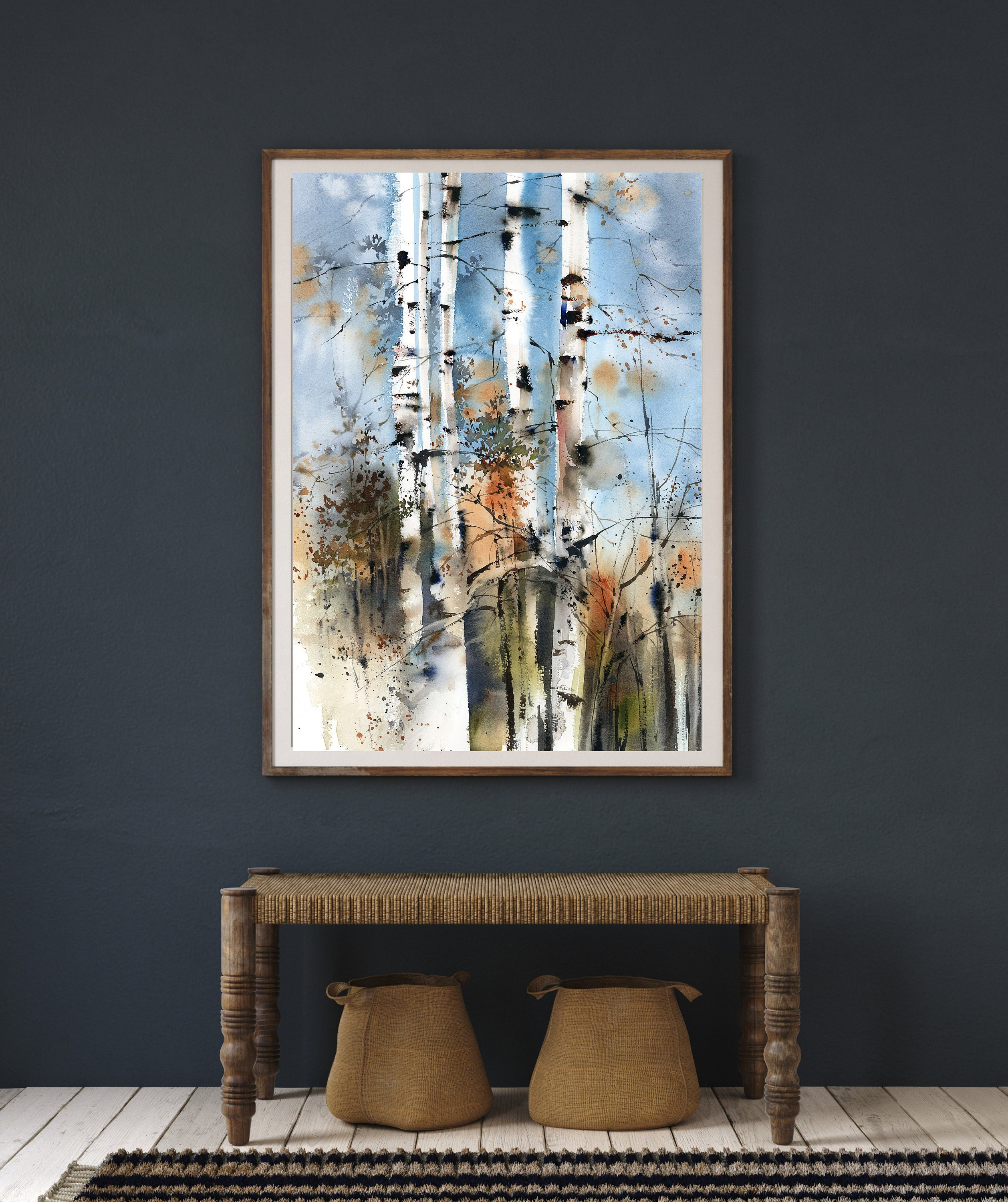 Birch Trees Wall Print, Forest Wall Art, Nature Canvas Art Print ...