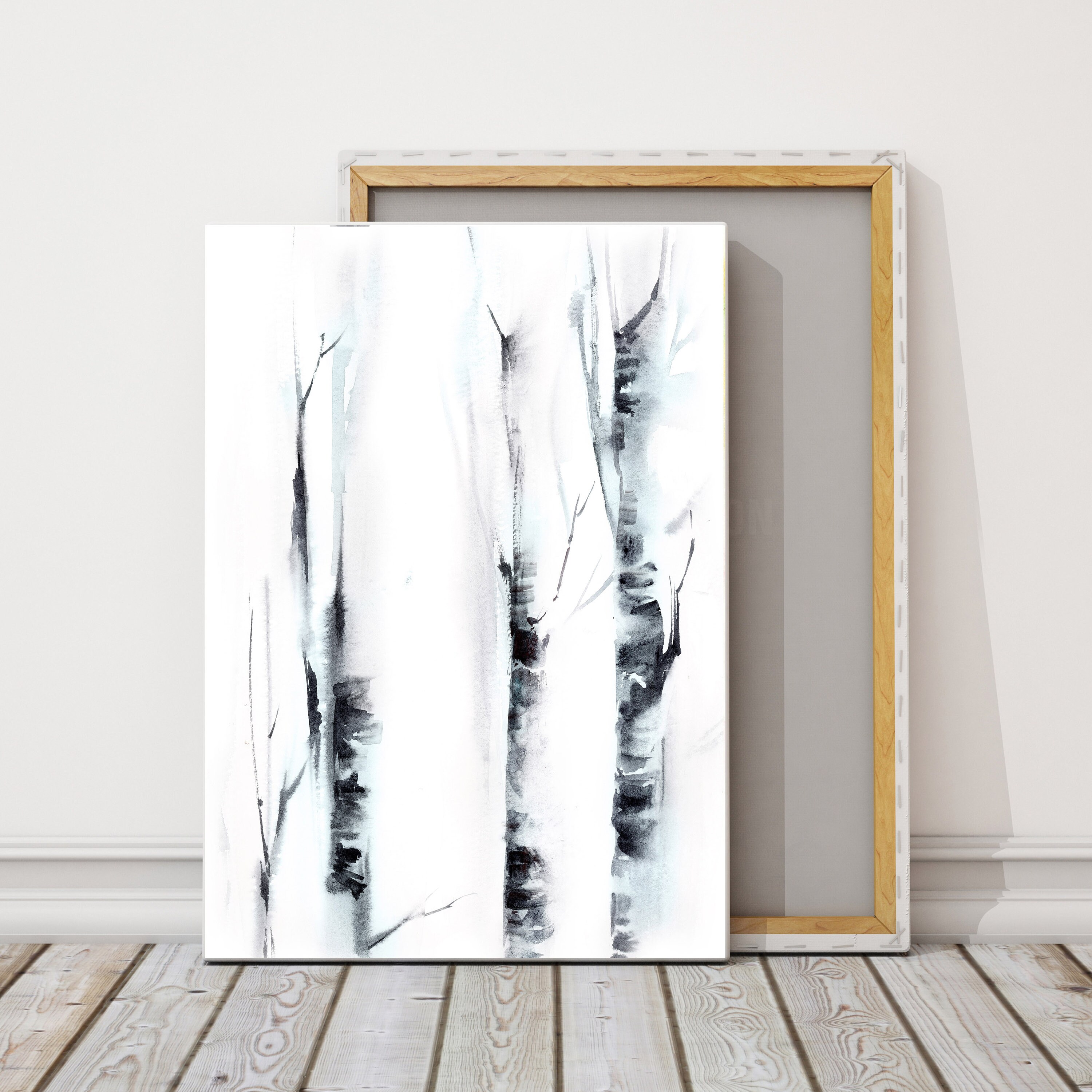 Birch Trees painting CANVAS print large wall art nature | Etsy