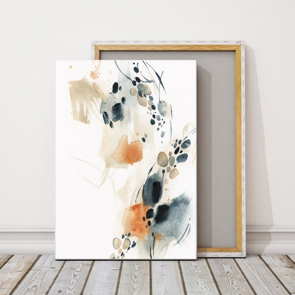 Blue Orange Wall Art Etsy