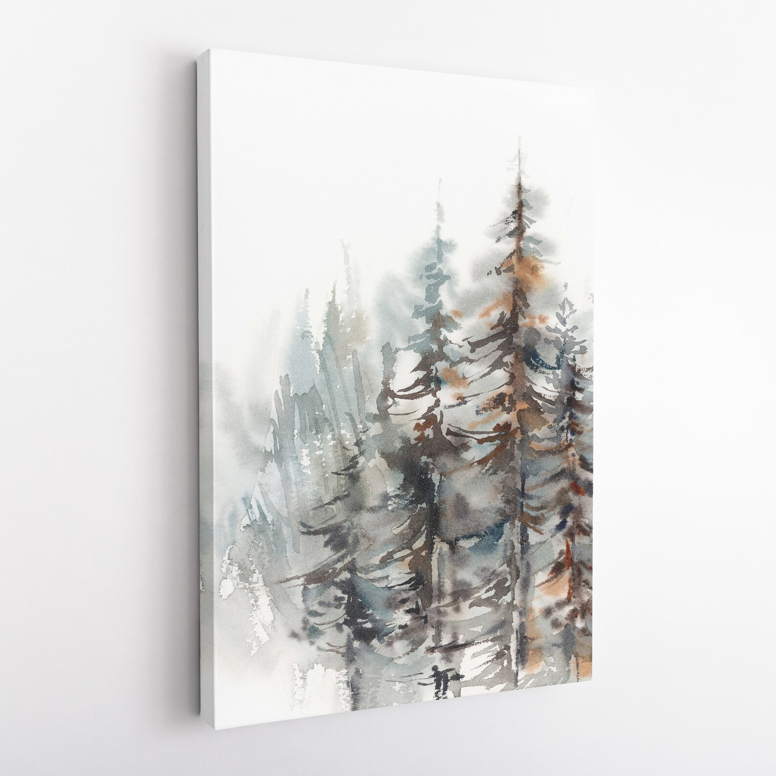 Landscape Painting Canvas Art Print Pine Tree Forest Wall - Etsy