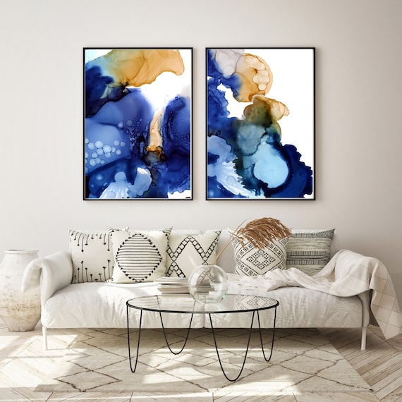 Buy Abstract Wall Prints 2 Large Canvas Art Prints Online in India -