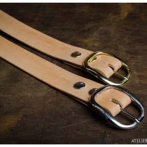 Custom vegetable tan leather belt 1.25" / 32mm wide - Personalized Made To Order