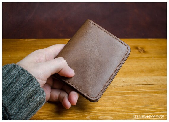 Brown Oil Tanned Leather Folding Card Wallet Four Pocket - Oil Tanned Leather Wallet Brown Oil Tanned Leather Folding Card Wallet Four Pocket - Oil Tanned Leather Wallet