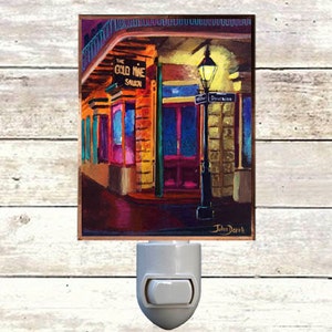 Night Light, "The Gold Mine", New Orleans Icons,  Handmade, Copper Foiled