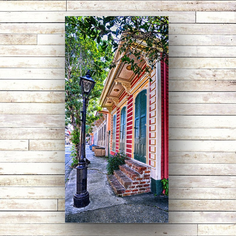 New Orleans Art CROOKED LAMP NOLA Doors Architecture New Orleans Photography Doors Shutters Cradled Deep Wood Panel image 4