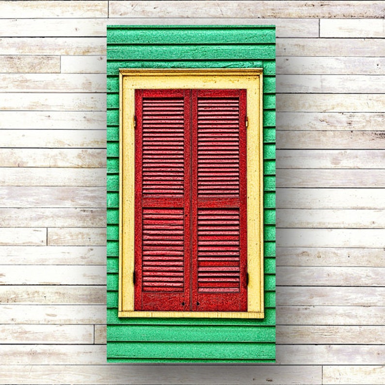 New Orleans Art RED SHUTTER NOLA French Quarter Doors Shutters Etsy
