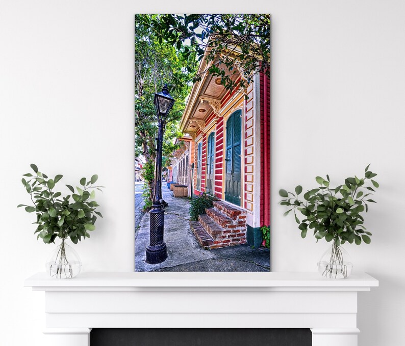 New Orleans Art CROOKED LAMP NOLA Doors Architecture New Orleans Photography Doors Shutters Cradled Deep Wood Panel image 1