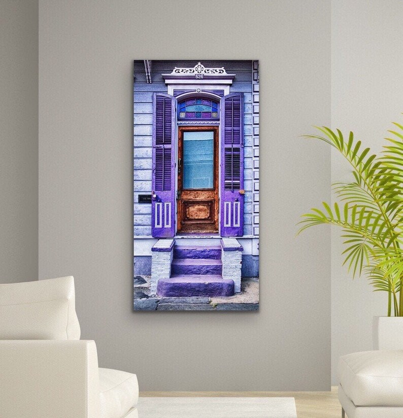 New Orleans Art PURPLE HAZE NOLA French Quarter Doors Architecture New Orleans Photography Louisiana Art Deep Cradled Wood Panel image 3